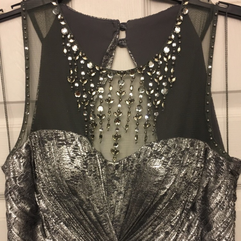 Adrianna Papell Elegant silver evening gown!